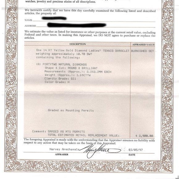 14K Gold & 42 Natural Diamonds Tennis Bracelet, Appraisal Shown - Picture 6 of 8